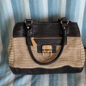 Brown and Wicker Handbag